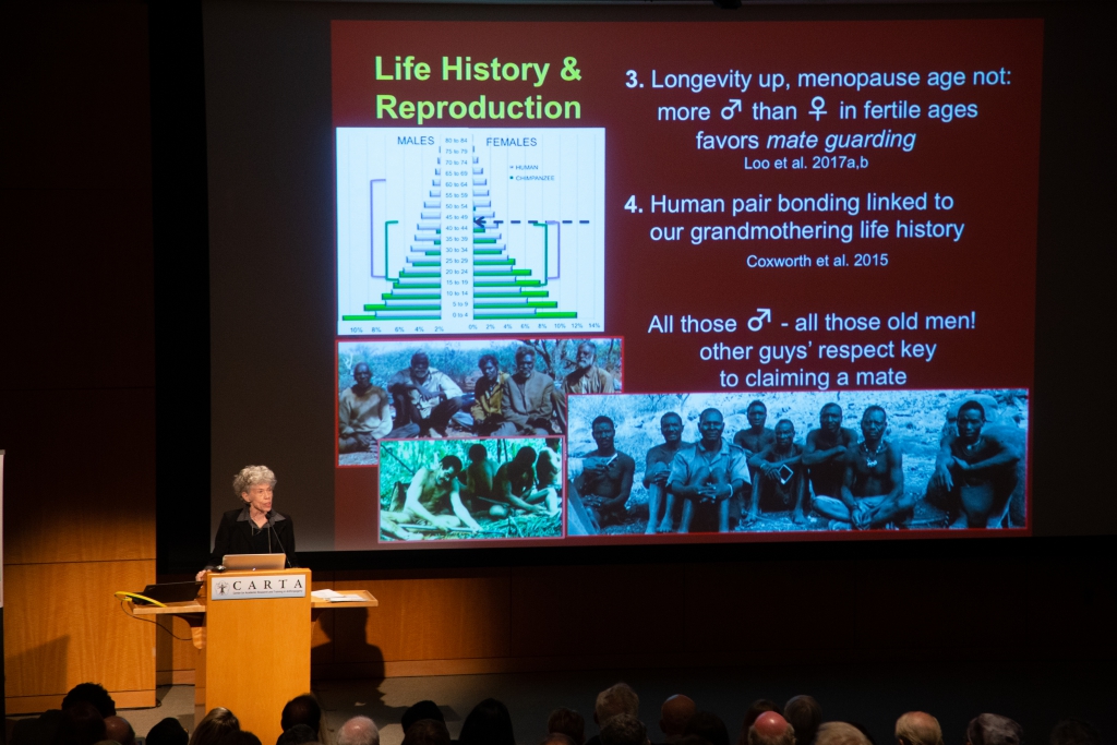 Kristen Hawkes (University of Utah) speaking on 	Hunter-Gatherers/ Life History &amp; Reproduction